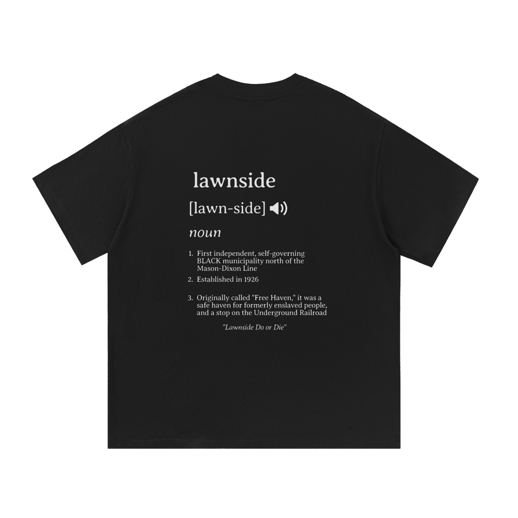 BLACK "stay lawnside" T Shirt